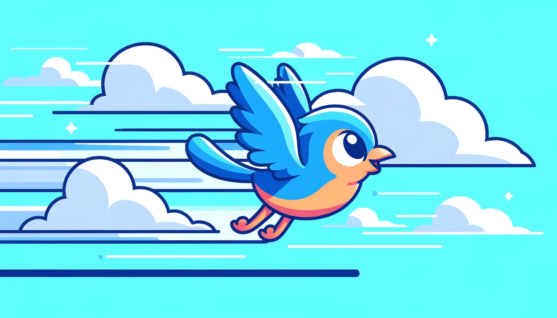 A bird racing in the sky